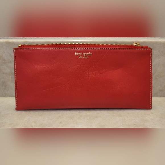 Kate Spade Cherry Red Leather Wristlet - Picture 1 of 3